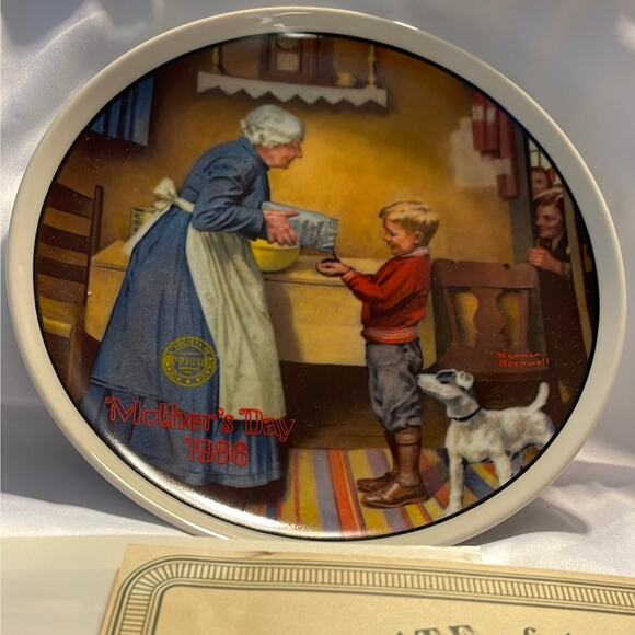 Bradford Exchange Norman Rockwell Plate The Pantry Raid 8.2" Mothers Day - Picture 1 of 5